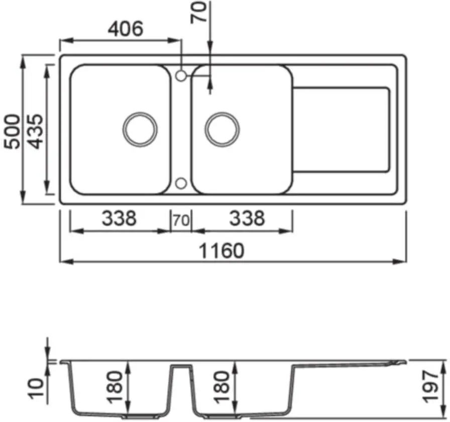 Elleci Life 500 - ÚJ! (LG250039) Gránit mosogatótálcák kép 2