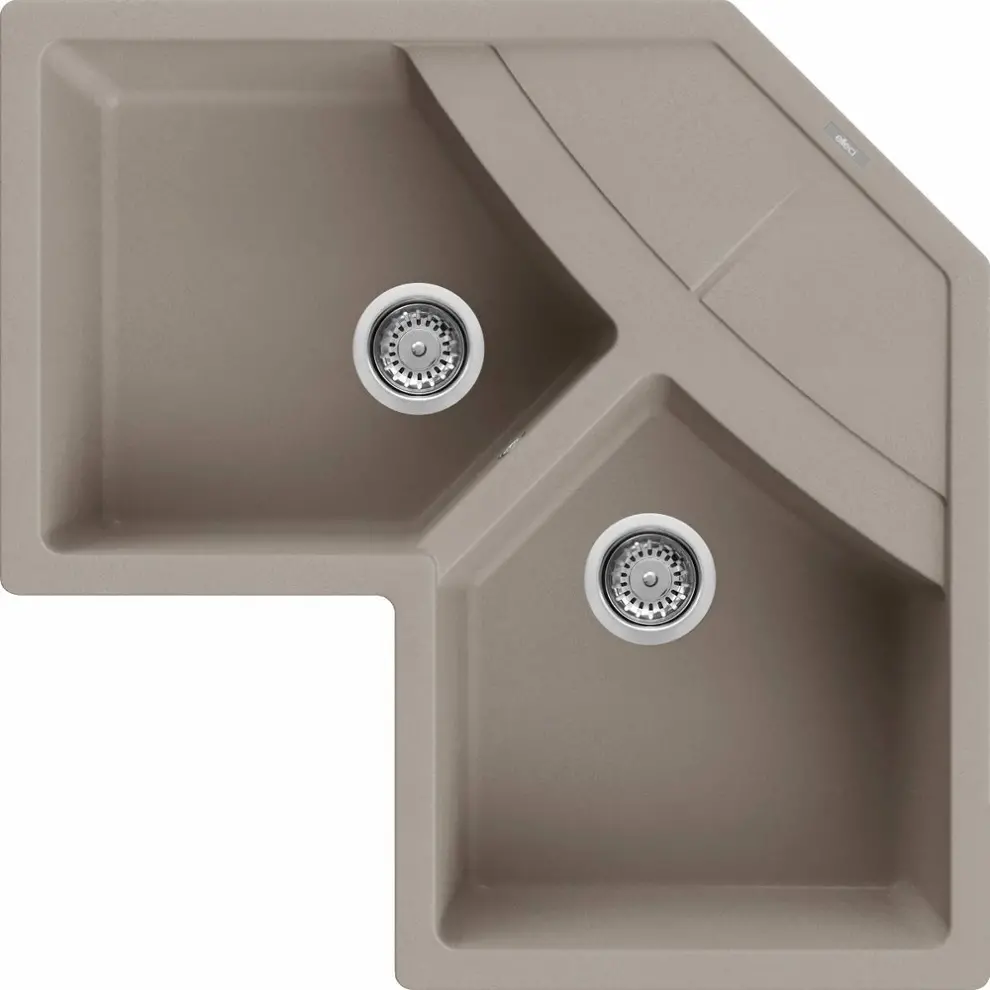 Elleci Unico Corner G43 tortora (LGUCOR43) Gránit mosogatótálcák Fő kép