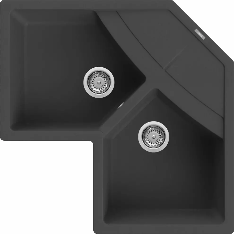 Elleci Unico Corner G59 antracite (LGUCOR59) Gránit mosogatótálcák Fő kép
