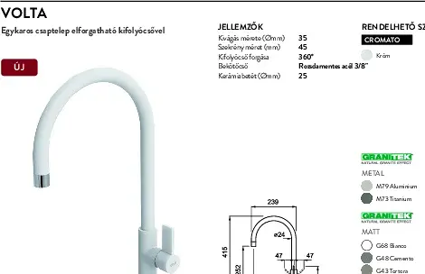 Elleci Volta M79 aluminium (MMKVTA79) Csaptelepek kép 2