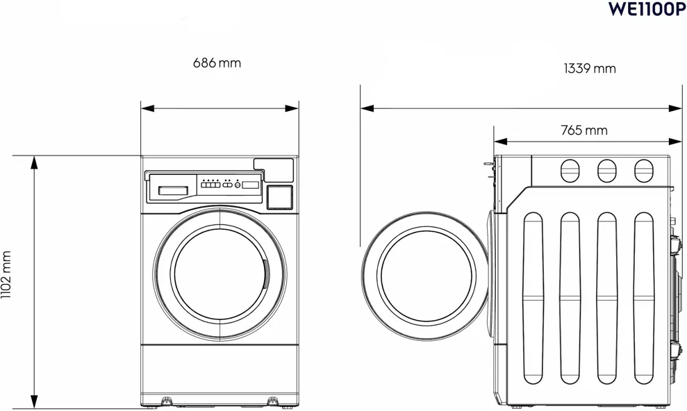 Ggm gastro 988690003 ELECTROLUX | myPRO XL WE 1100P - Intelligens professzionális mosógép - 12 kg - leeresztő szivattyúval kép 4