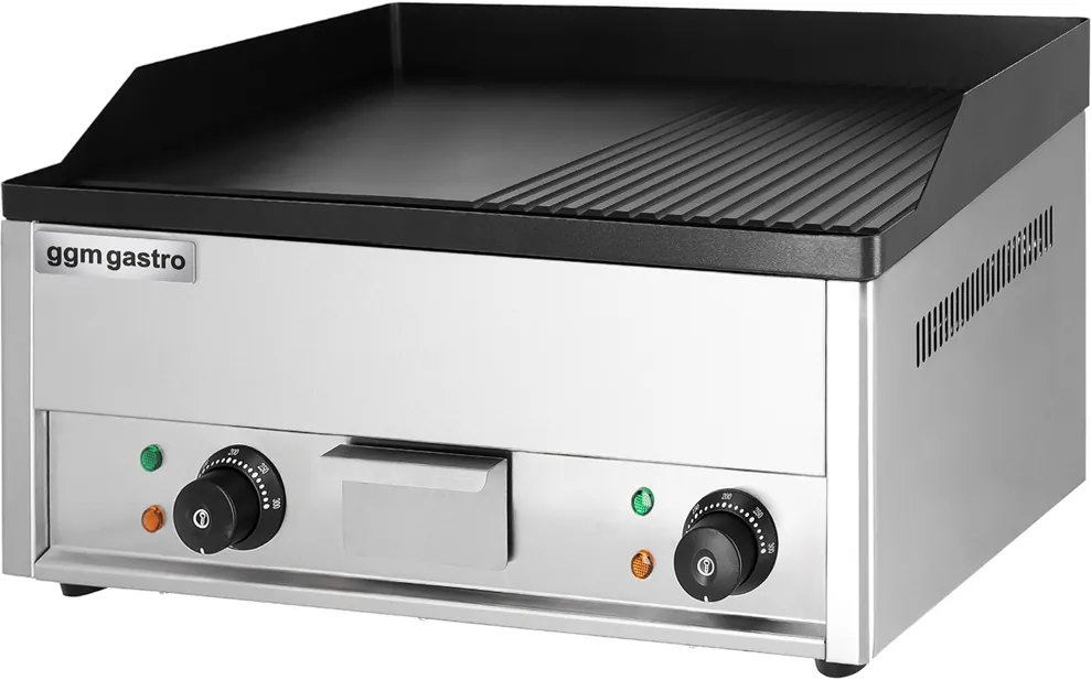 Ggm gastro BPJ642GG Elektromos rostlap - 4,4 kW - Sima és bordázott - Sütőfelület: 600x335 mm - asztali - Professzionális kép 4