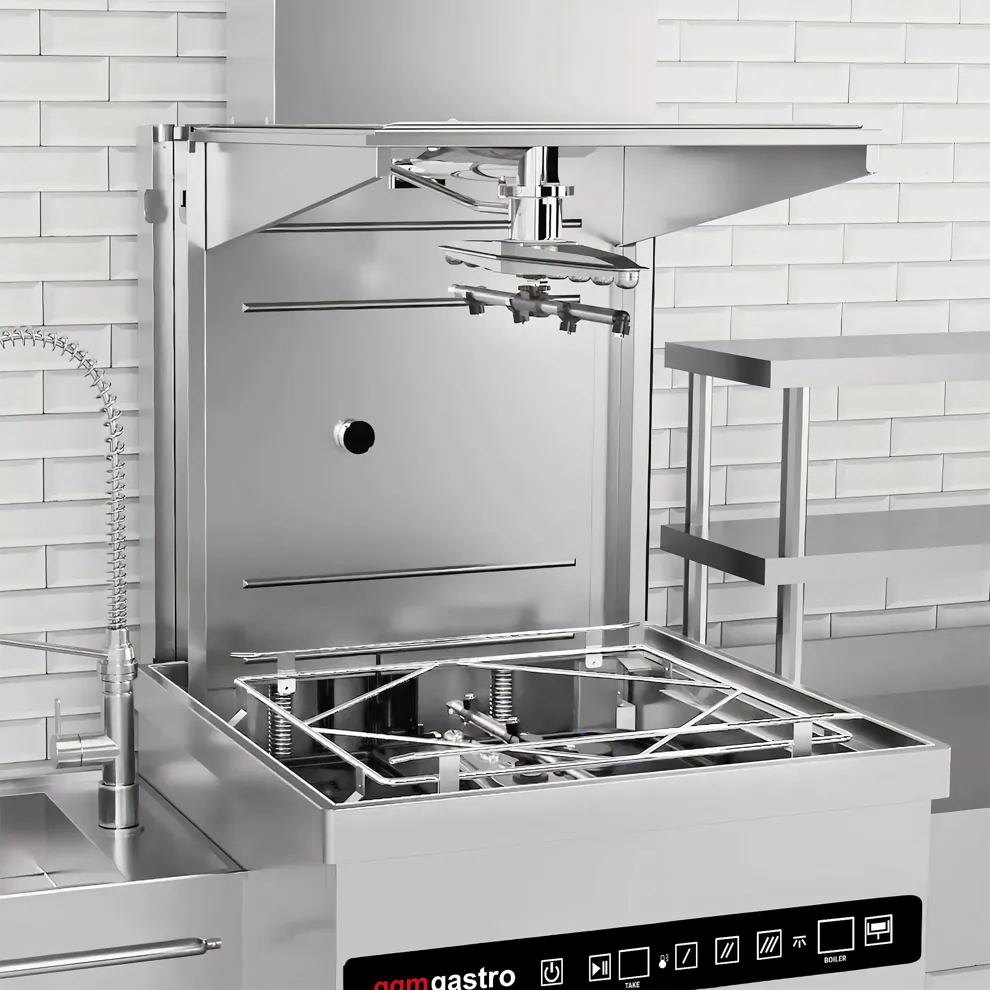 Ggm gastro DSHI1080WD Kalapos mosogatógép - átadó rendszerű - digitális vezérlés - 8,7 kW - hővisszanyerős kivitel - mosogatószer- és öblítőszer-adagolóval, ürítőszivattyúval kép 12