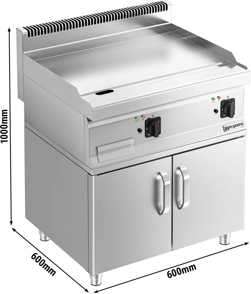 Ggm gastro EBK66-EUBK66-E Elektromos rostlap - 9 kW - Sima - Sütőfelület: 595x500 mm - álló - alsó állvánnyal - Professzionális kép 2