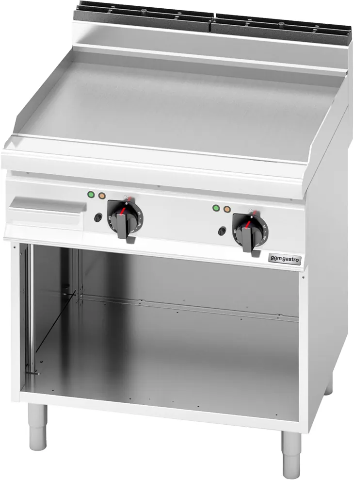 Ggm gastro EGB879P Elektromos rostlap - 9,6 kW - Sima - Sütőfelület: 795x500 mm - asztali - nyitott tárolóval - Professzionális kép 3