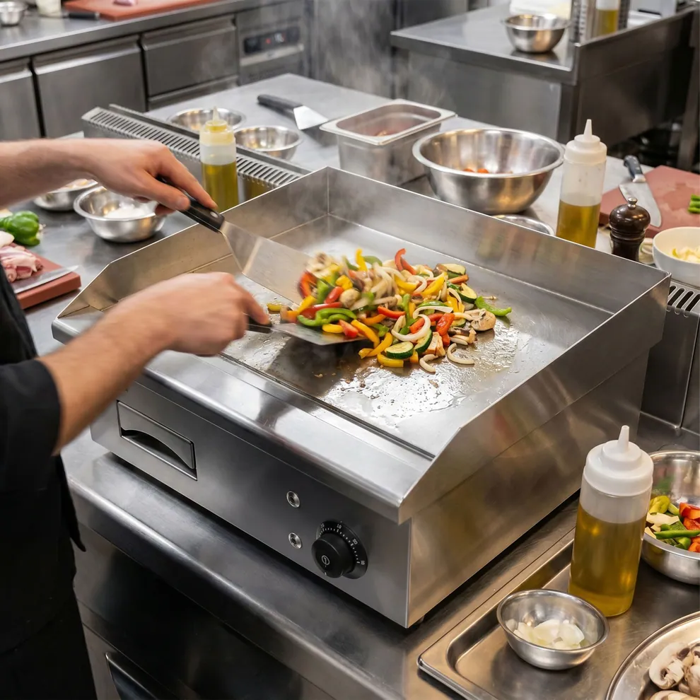 Ggm gastro EGK55 Elektromos rostlap - 3 kW - Sima - Sütőfelület: 540x380 mm - asztali kép 6