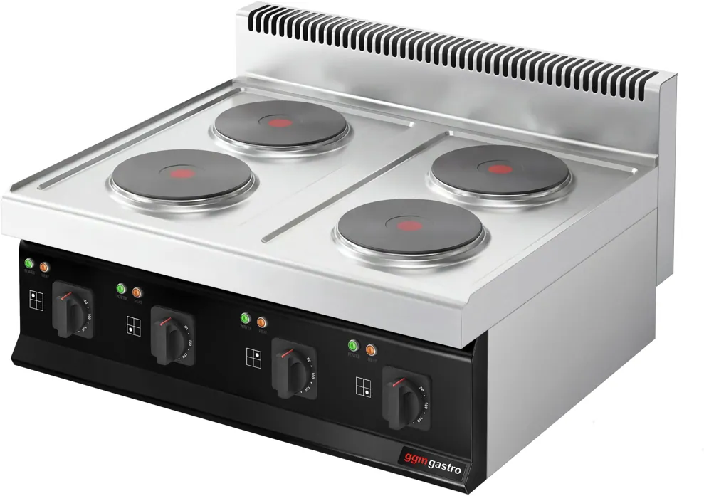 Ggm gastro EHK873E Ipari elektromos tűzhely - 700-as - asztali - összteljesítmény: 20,0 kW - 4 zónás - öntöttvas főzőlap - főzősorba illeszthető kép 4