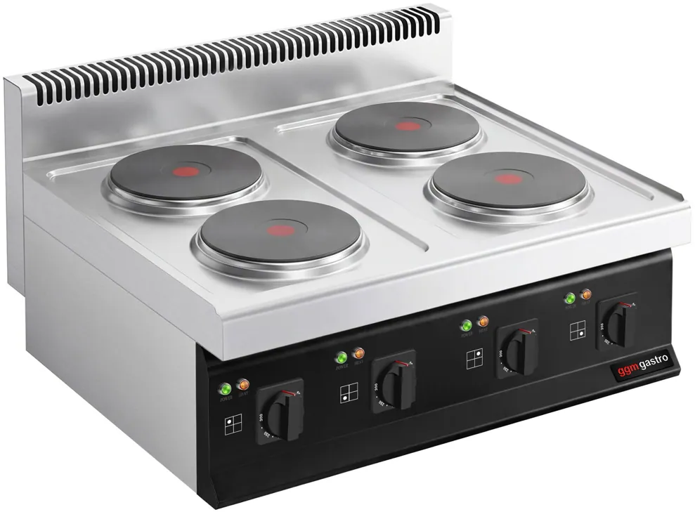 Ggm gastro EHK873E Ipari elektromos tűzhely - 700-as - asztali - összteljesítmény: 20,0 kW - 4 zónás - öntöttvas főzőlap - főzősorba illeszthető Fő kép