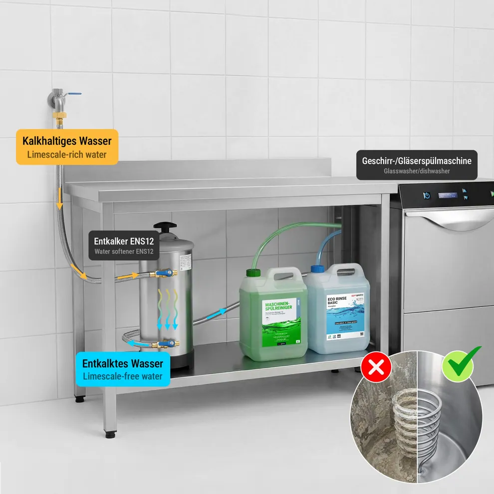 Ggm gastro GE500ND Ipari mosogatógép - elektronikus vezérlés - 3,55 kW - beépített mosogatószer- és öblítőszer-adagolóval, leeresztő szivattyúval kép 14