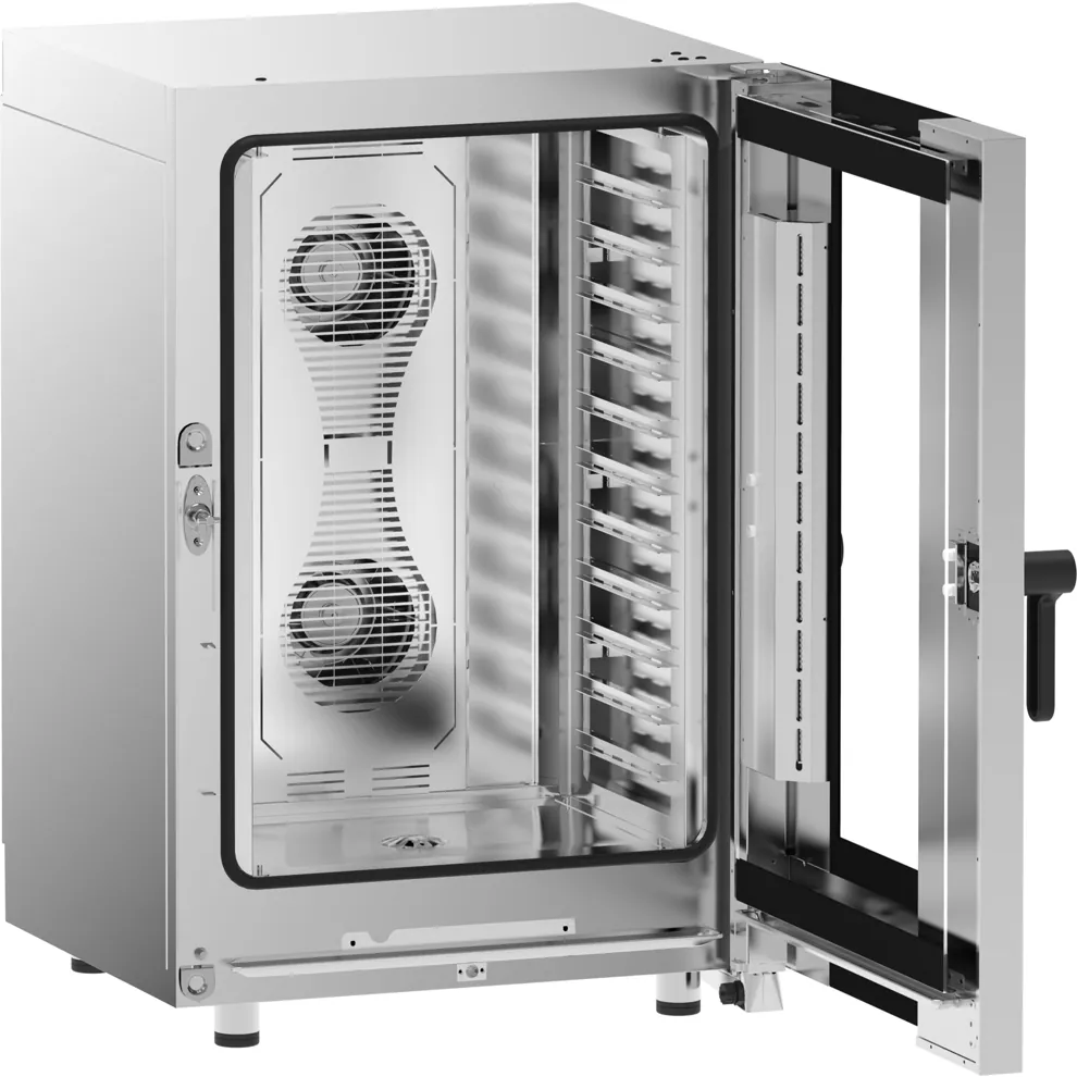 Ggm gastro KDTE1111N Elektromos- Kombi sütő - gőzpároló - Érintő - 10,1 érintőképernyős kijelző - 11x GN 1/1 - inkl. Automatikus tisztítórendszer & maghőmérő kép 4