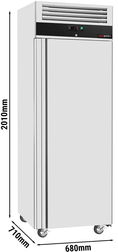 Ggm gastro KG400T1ND Hűtőszekrény Rozsdamentes acél ECO - 400 l - akár −2…+8 °C - mit 1 ajtó - Légkeveréses hűtés, automatikus leolvasztás, zárható ajtó, R290 kép 2