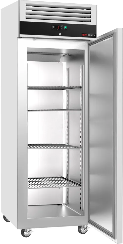 Ggm gastro KG400T1ND Hűtőszekrény Rozsdamentes acél ECO - 400 l - akár −2…+8 °C - mit 1 ajtó - Légkeveréses hűtés, automatikus leolvasztás, zárható ajtó, R290 kép 4