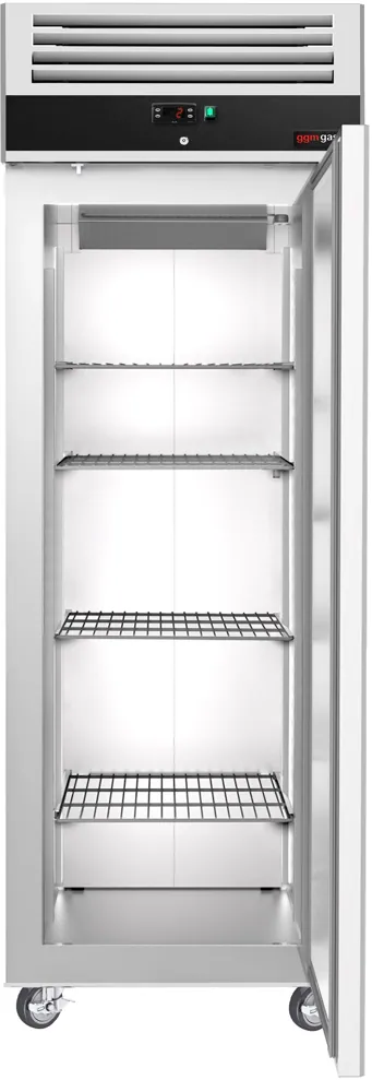 Ggm gastro KG400T1ND Hűtőszekrény Rozsdamentes acél ECO - 400 l - akár −2…+8 °C - mit 1 ajtó - Légkeveréses hűtés, automatikus leolvasztás, zárható ajtó, R290 kép 7