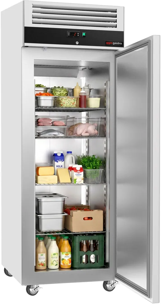 Ggm gastro KS600ND Hűtőszekrény Rozsdamentes acél ECO - GN 1/1 - 600 l - akár −2…+8 °C - mit 1 ajtó - Umlufthűtés, automatikus leolvasztás, zárható ajtó, R290 kép 5