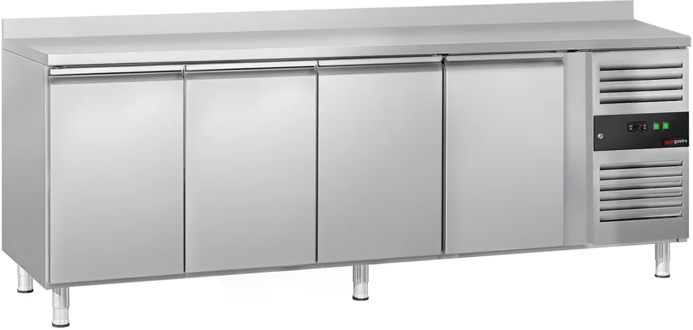 Ggm gastro KTS227AND Hűtött munkaasztal ECO - 2230x700 mm - GN 1/1 - 553 liter - ventilációs - 4 ajtóval - felhajtással kép 3