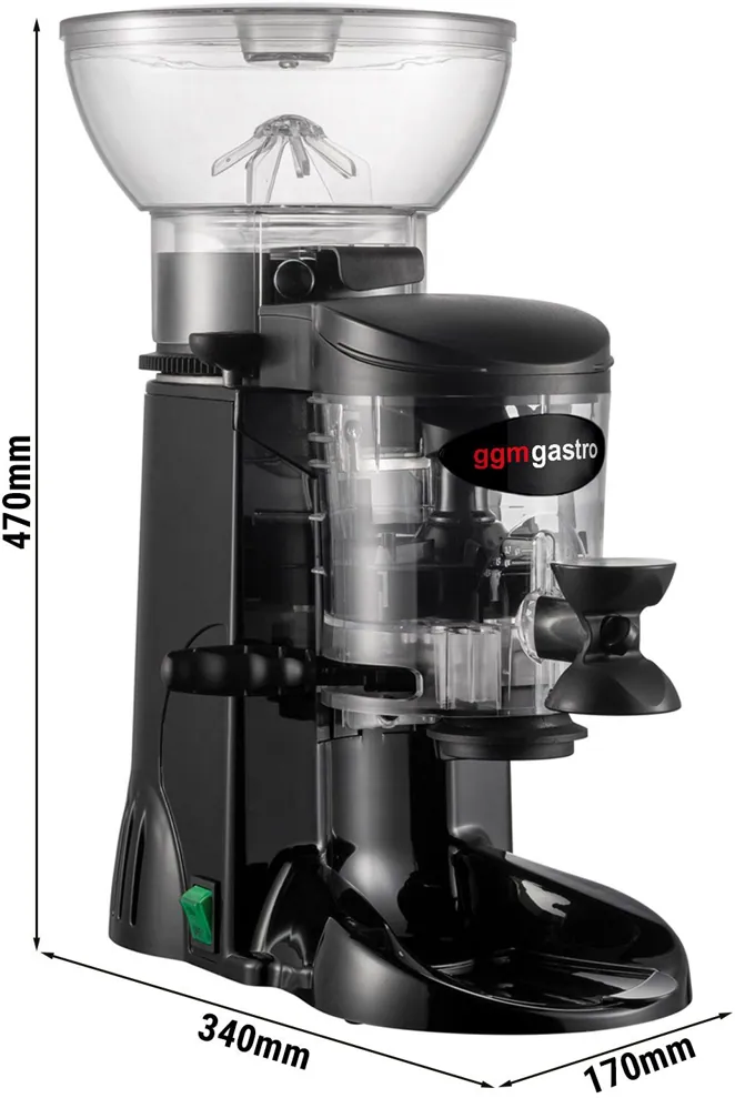 Ggm gastro MC2-BLACK Ipari Kávéőrlő - 1 kg - Fekete kép 2