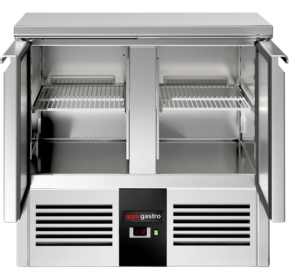 Ggm gastro SAG97END Hűtött munkaasztal PREMIUM - 903x700 mm - GN 1/1 - 240 liter - statikus - 2 ajtóval kép 5