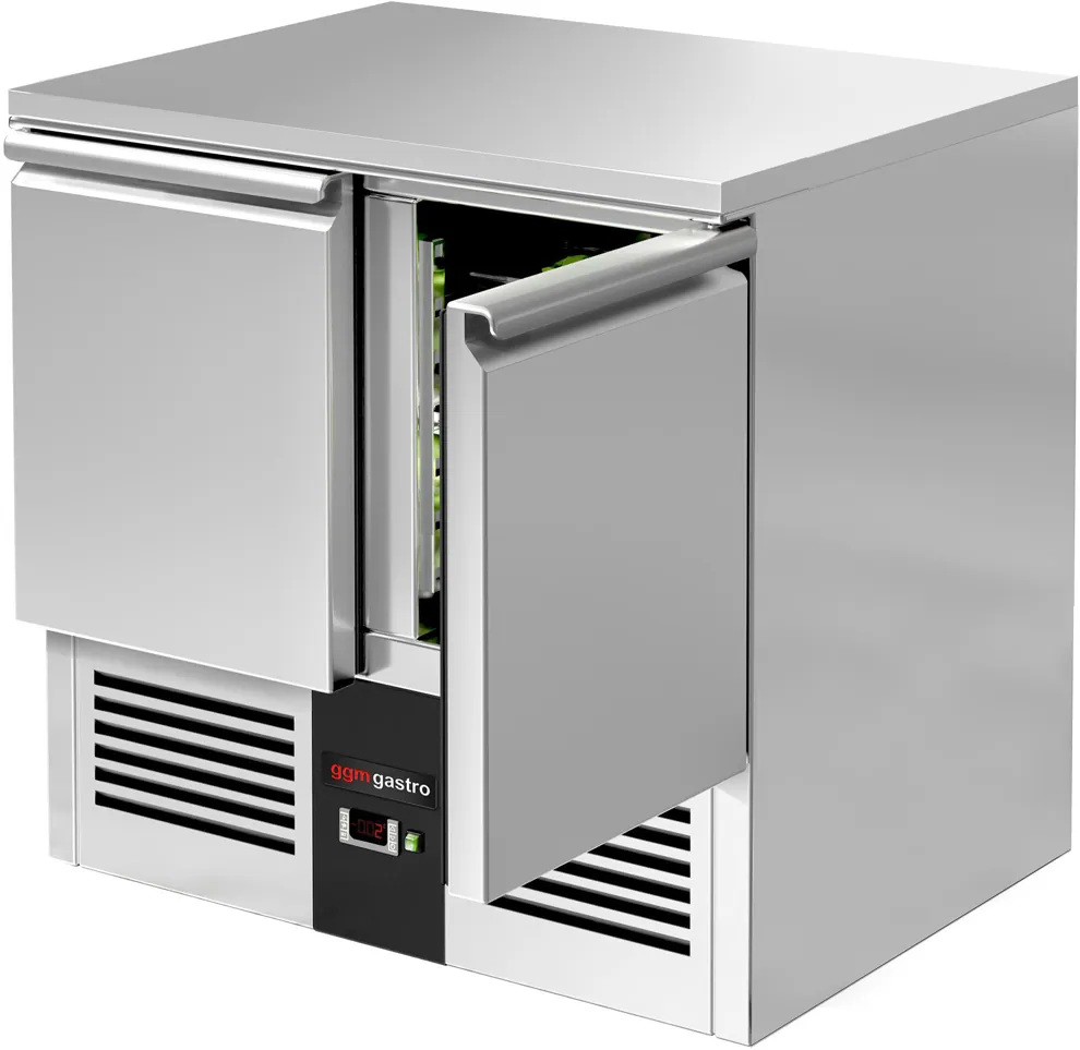 Ggm gastro SAG97END Hűtött munkaasztal PREMIUM - 903x700 mm - GN 1/1 - 240 liter - statikus - 2 ajtóval kép 6