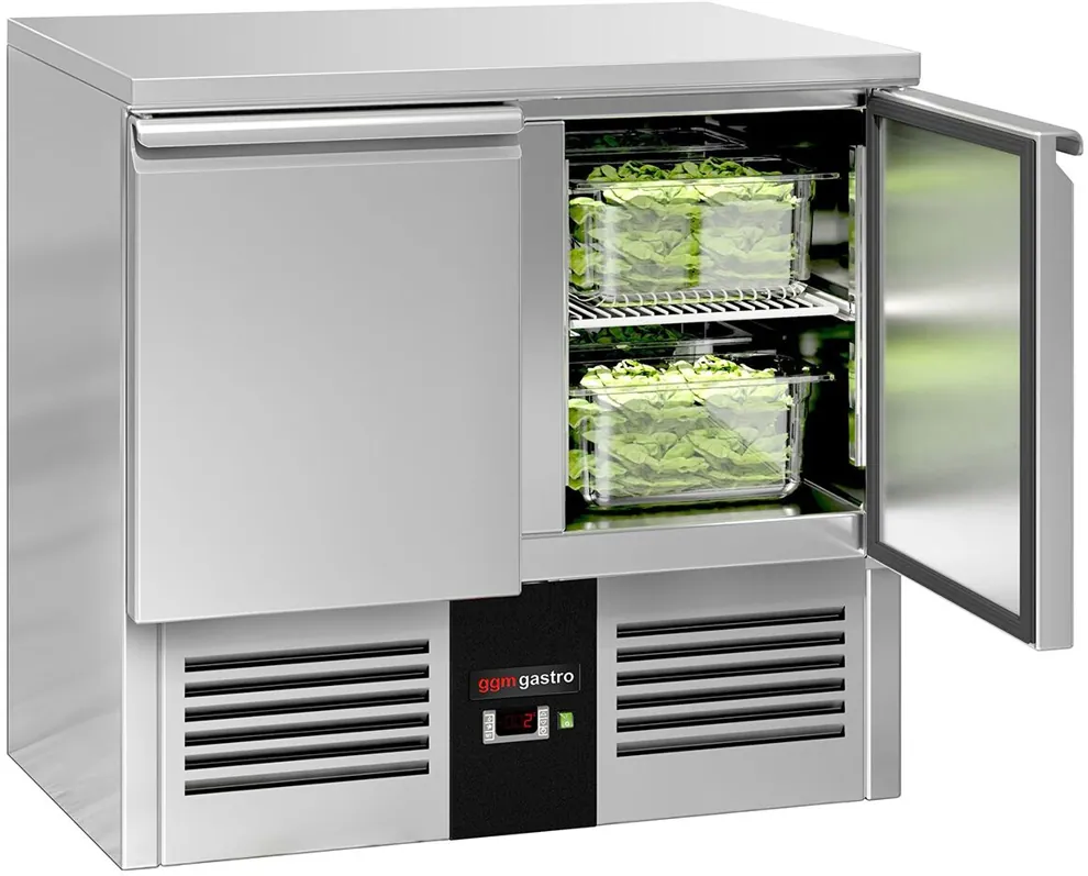 Ggm gastro SAG97END Hűtött munkaasztal PREMIUM - 903x700 mm - GN 1/1 - 240 liter - statikus - 2 ajtóval Fő kép