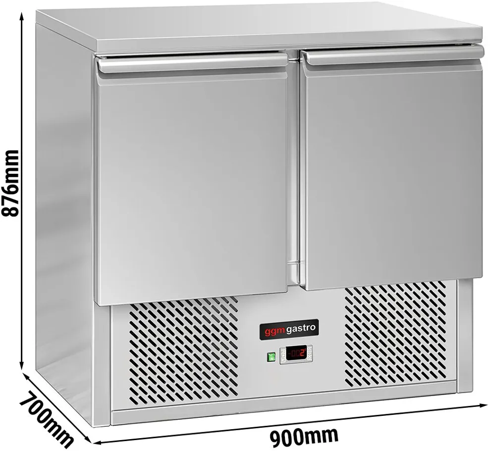 Ggm gastro SAG97END07 Hűtött munkaasztal ECO - 900x700 mm - GN 1/1 - 240 liter - statikus - 2 ajtóval kép 2