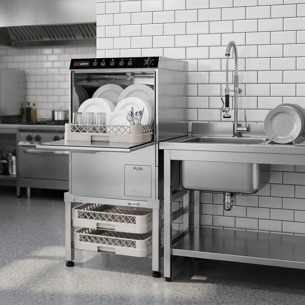 Ggm gastro UGK500 Mosogatógép alváz - 2 polccal 500x500 mm-es kosarakhoz - GE, GL és GS sorozathoz kompatibilis kép 11