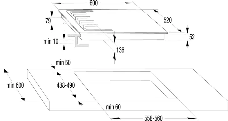 Gorenje G641EX beépíthető gázfőzőlap kép 9