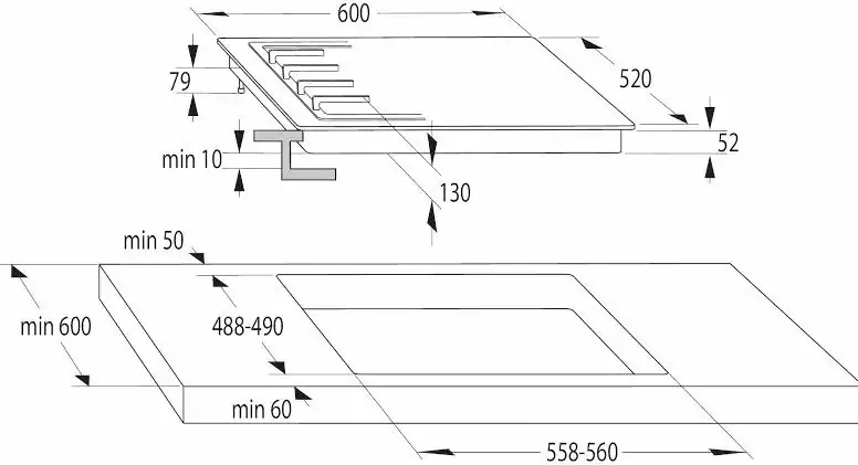 Gorenje GW6D42CLB beépíthető gázfőzőlap kép 9