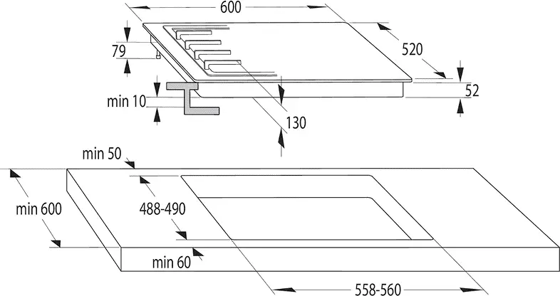 Gorenje GW6D42CLI beépíthető gázfőzőlap kép 9
