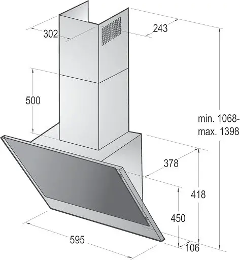 Gorenje WHI649EXBG kürtős páraelszívó kép 2