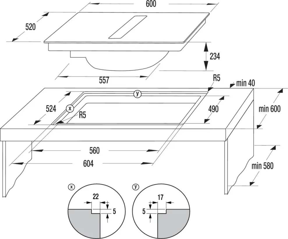 Hisense HEH6443BSCWF1 beépíthető indukciós főzőlap kép 9