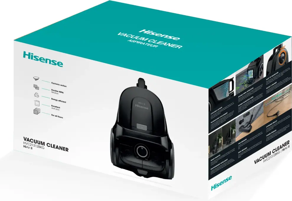 Hisense HVC21312BKG porzsák nélküli porszívó kép 2