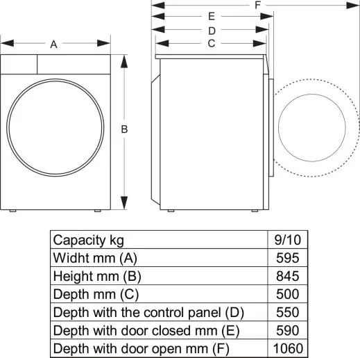 Hisense WF3S9043BW3 elöltöltős mosógép kép 10