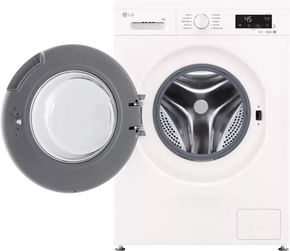 Lg F2X10S7NWH elöltöltős keskeny mosógép kép 2