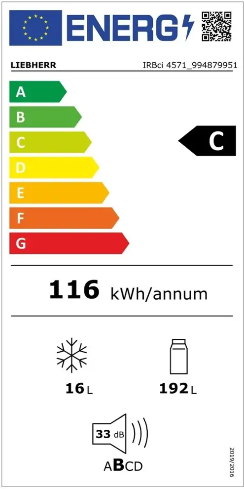 Liebherr IRBCI 4571 beépíthető hűtőszekrény kép 2