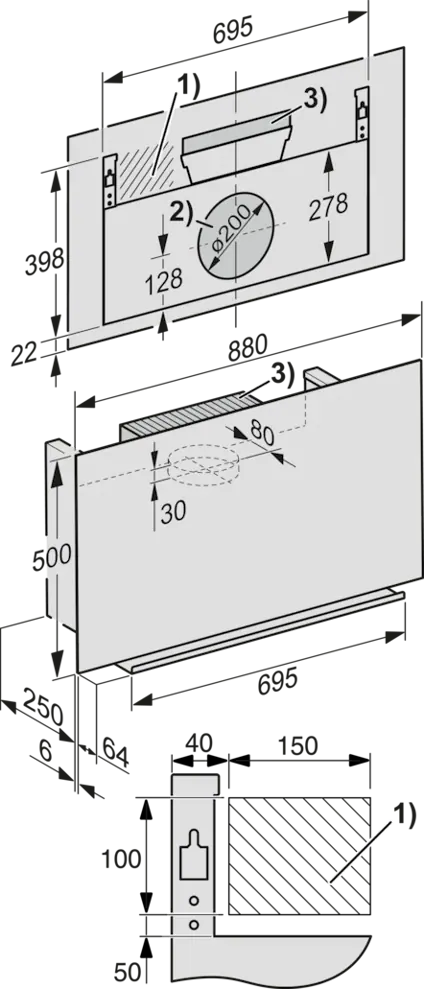 Miele DA 9092 W SCREEN OBSZIDIáNFEKETE kürtős páraelszívó kép 6