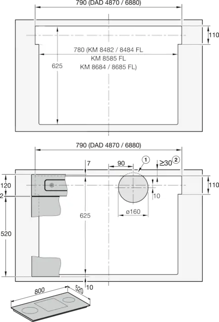 Miele DAD 4870 LEVANTAR OBSZIDIáNFEKETE pultba építhető páraelszívó kép 9