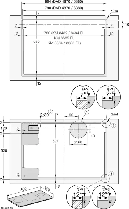 Miele DAD 6880 LEVANTAR AMBIENT OBSZIDIáNFEKETE pultba építhető páraelszívó kép 11