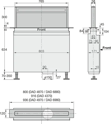 Miele DAD 6880 LEVANTAR AMBIENT OBSZIDIáNFEKETE pultba építhető páraelszívó kép 6