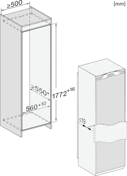 Miele FNS 7774 D beépíthető fagyasztószekrény kép 7
