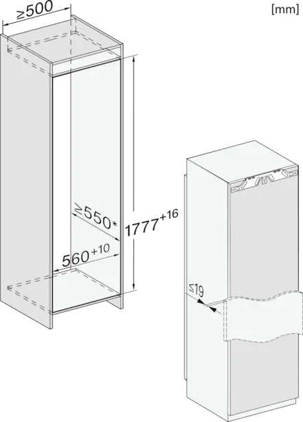 Miele FNS 7794 D L beépíthető fagyasztószekrény kép 9