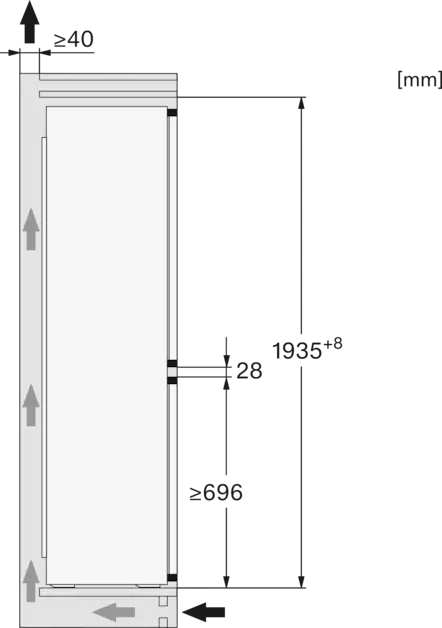 Miele KFN 7934 D beépíthető alulfagyasztós hűtőszekrény kép 7