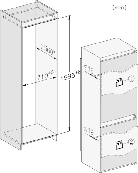 Miele KFN 7934 D beépíthető alulfagyasztós hűtőszekrény kép 8