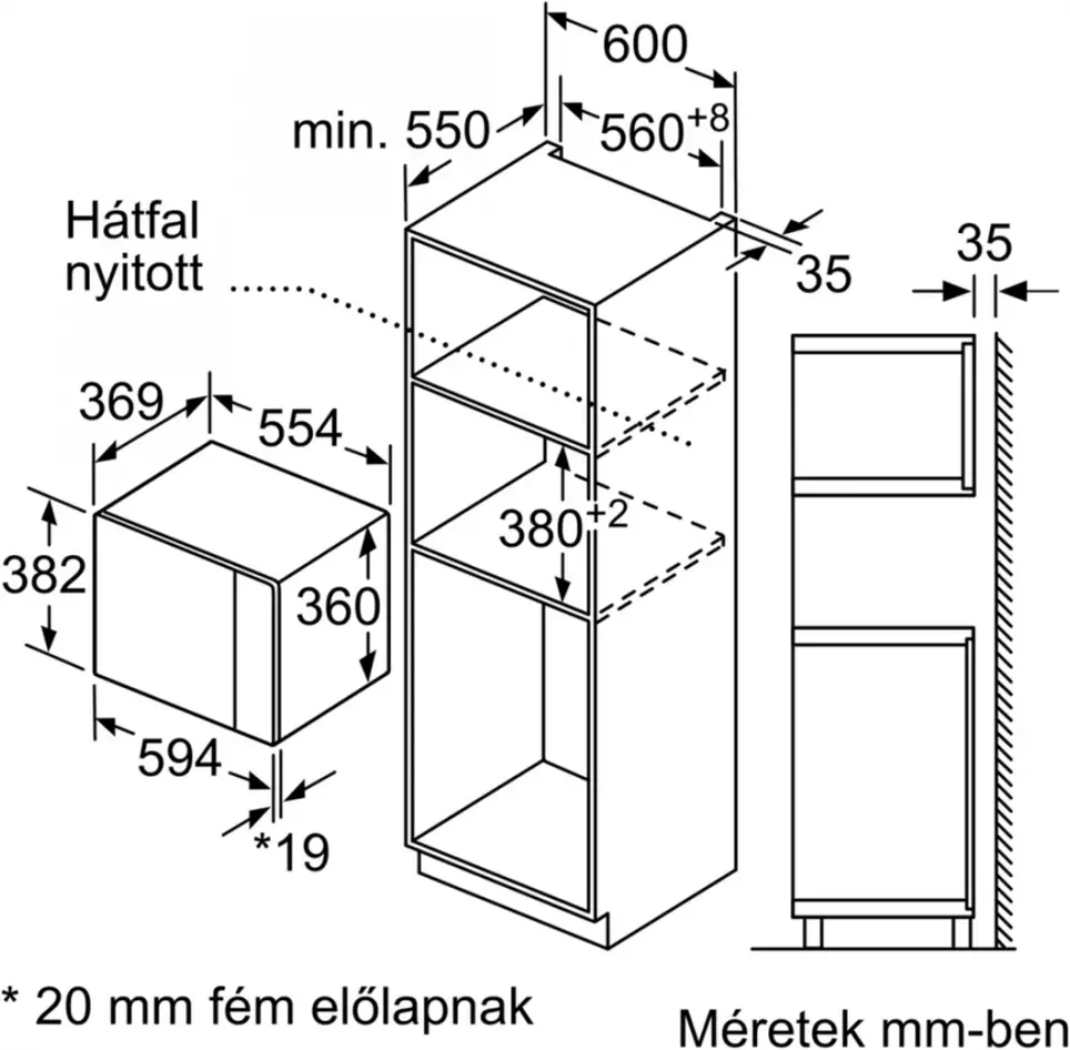 Neff HLAGD53N0 BEÉPÍTHETŐ MIKROHULLÁMÚ SÜTŐ kép 4