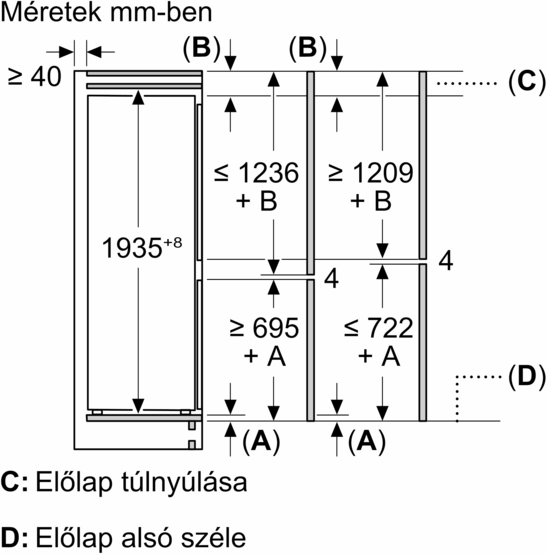 Neff KI7966FD0 Beépíthető alulfagyasztós hűtőszekrény kép 12