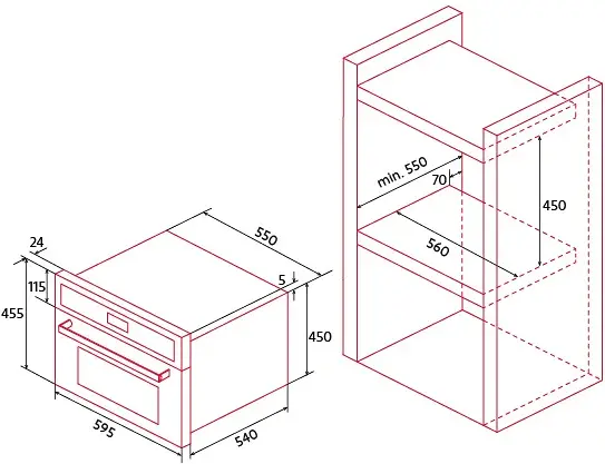 Nodor NorChef MO-4800 CU beépíthető önálló sütő kép 2