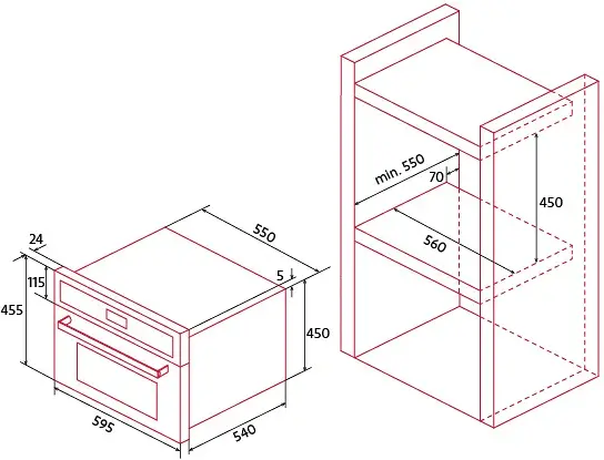 Nodor NorChef MO-4800 DB beépíthető önálló sütő kép 2