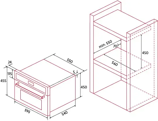 Nodor NorChef MO-4800 SW beépíthető önálló sütő kép 2