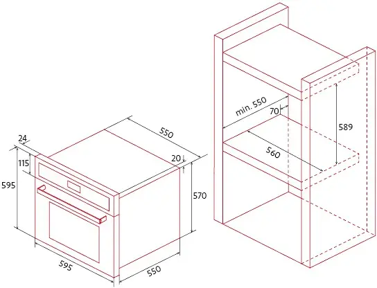 Nodor NorChef MO-6800 DB beépíthető önálló sütő kép 2