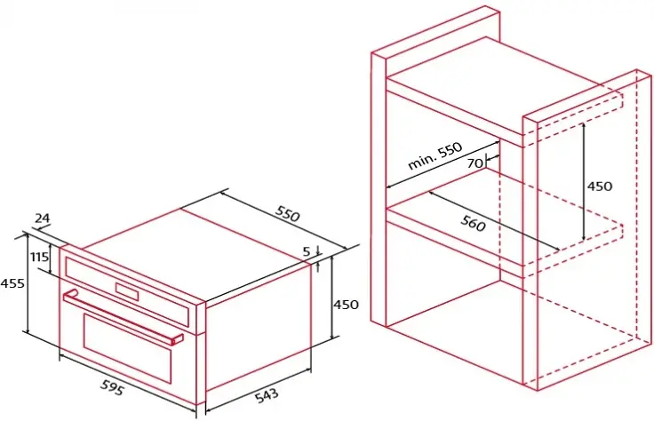 Nodor NorChef MW-4800 DB beépíthető mikrohullámú sütő kép 2