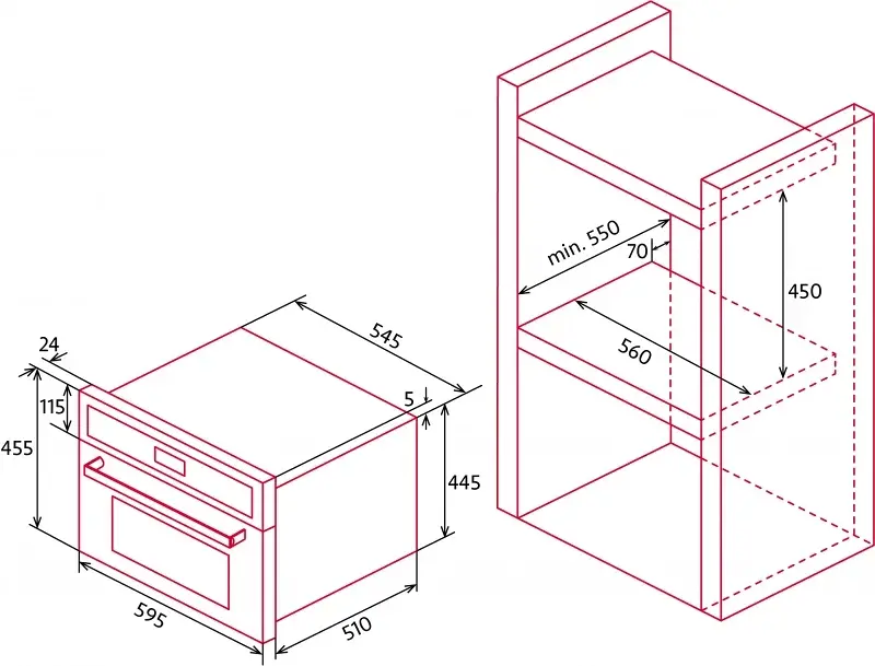 Nodor NorChef SO-4800 DB beépíthető önálló sütő kép 2